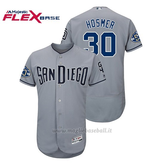 Maglia Baseball Uomo Padres Eric Hosmer 50th Aniversario Road Flex Base Gris